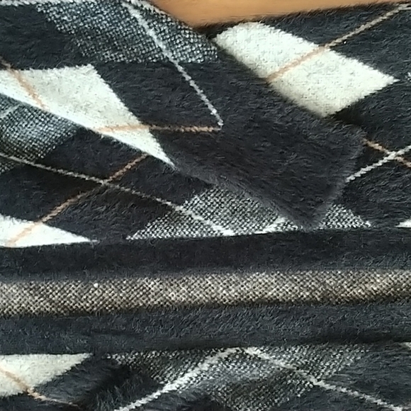 Marled Argyle Grey/Black Sweater Coat Jacket sz S - Picture 3 of 12